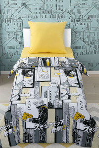 Детское постельное белье перкаль на резинке "Кавай"