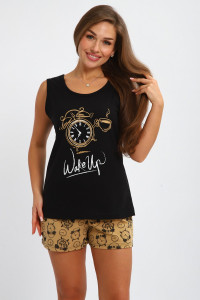 Пижама женская №245 кулирка (р-ры: 44-54) черный