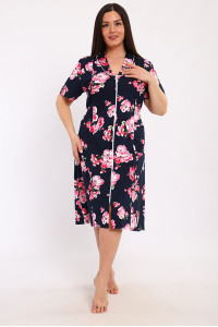 Халат женский "Кокетка" кулирка (последний размер) розовая сакура 50,54