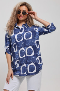 Туника-рубашка женская №36723 кулирка (р-ры: 46-60) синий