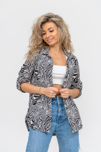 Туника-рубашка женская №36703 кулирка (р-ры: 46-60) зебра