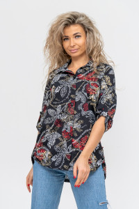 Туника-рубашка женская №36705 кулирка (р-ры: 46-60) надписи