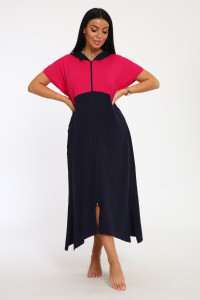 Халат женский №33519 кулирка (р-ры: 48-66) синий