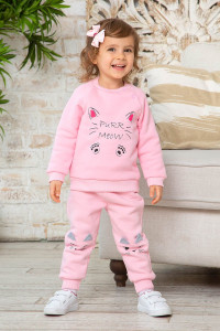 Толстовка детская "Cat" 10902 футер 3-х нитка начес (последний размер) розовый 98