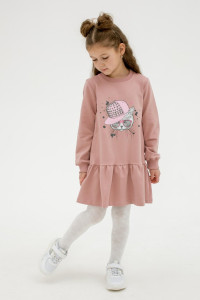 Платье детское "Дерис" 20785 футер 2-х нитка петля (последний размер) розовая дымка 116