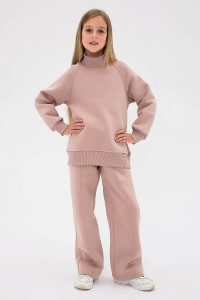 Костюм двойка детский "Виола" 40013 футер 3-х нитка с начесом (последний размер) пыльный беж 158