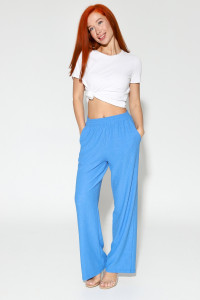 Брюки женские М-1021 жатка (р-ры: 44-56) голубой