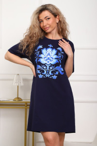 Туника женская №29534 кулирка (р-ры: 46-56) темно-синий