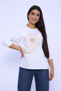 Лонгслив женский №55079 кулирка (р-ры: 48-58) белый