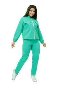 Костюм двойка женский №24778 футер 2-х нитка (р-ры: 46-56) зеленый