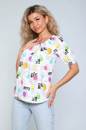 Туника женская №59135 кулирка (р-ры: 44-58) белый