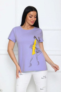 Футболка женская №20517 кулирка (р-ры: 48-62) лиловый
