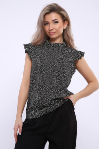 Блузка женская №20684 штапель (р-ры: 38-56) черный