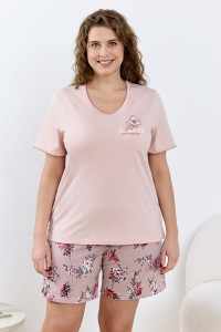 Пижама женская "Айрис-2" кулирка (р-ры: 48-58) пудровый