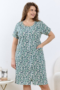 Халат женский "Мирана" кулирка (р-ры: 48-62) зеленый