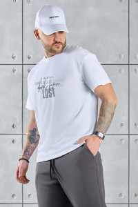 Футболка мужская "Арчи-2" кулирка с лайкрой (р-ры: 48-58) белый