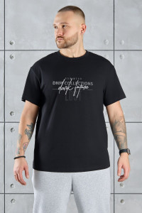 Футболка мужская "Арчи-2" кулирка с лайкрой (р-ры: 48-58) черный