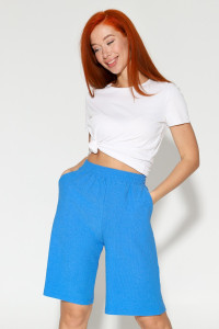 Бермуды женские М-1022 жатка (р-ры: 44-52) голубой