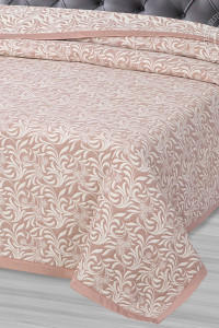Покрывало двухстороннее жаккард "Узор" бежевый (последний размер) 180х235
