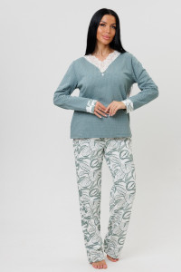 Костюм двойка женский 2239 футер 2-х нитка с начесом (последний размер) фисташковый 54,58