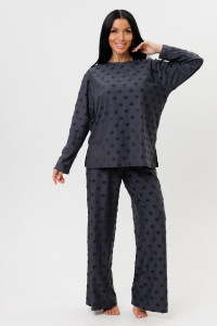 Костюм двойка женский 2231 махра-жаккард (последний размер) графит 50