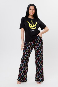 Костюм двойка женский 1921 кулирка (последний размер) черный 50