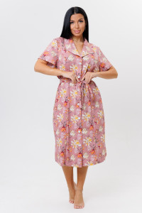 Халат женский №2128 кулирка (последний размер) брусничный 54