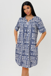 Туника женская №2201 кулирка (последний размер) индиго 50