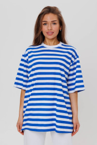 Футболка женская №1803 кулирка (последний размер) васильковый 46,48