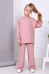 Костюм двойка детский МЛШ-48 "Диана" футер петельчатый (последний размер) пудра 140