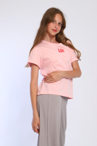 Футболка детская "Нелли" кулирка (последний размер) светло-розовый 158
