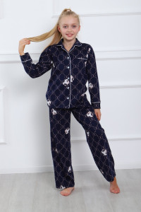 Пижама детская МЛШ-20 "Модная" кулирка (последний размер) синий-белый 122