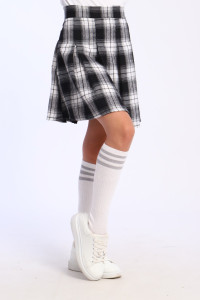 Юбка школьная "Корт" текстильное полотно (последний размер) черная клетка 140