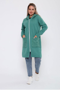 Кардиган женский К3100.1 футер 3-х нитка (р-ры: 52-62)