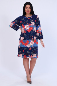 Платье женское №52268 трикотаж стрейч (последний размер) красный 52,56