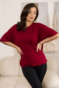 Футболка женская 2159/2 вискоза (р-ры: 48-58) бордовый