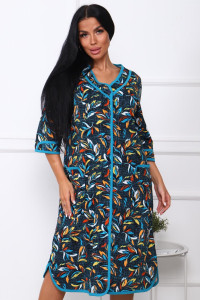 Халат женский 00958 кулирка (р-ры: 50-60) синий