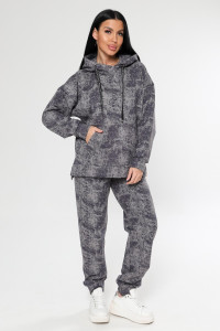 Костюм двойка женский "Варёнка" КФ-2749 футер с лайкрой (р-ры: 46-58) серый