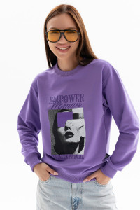 Толстовка женская №00028 футер 2-х нитка (р-ры: 40-58) сиреневый