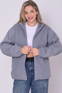 Толстовка женская 6225 флис (р-ры: 38-56) серый