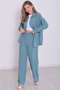 Костюм двойка женский 5352б костюмная ткань (р-ры: 42-56) полынь