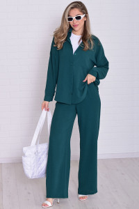 Костюм двойка женский 5352г костюмная ткань (р-ры: 42-56) изумруд