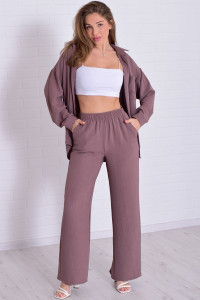 Костюм двойка женский 5352 костюмная ткань (р-ры: 42-56) мокко