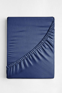 Простыня на резинке поплин "Синий"