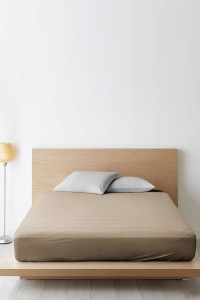 Простыня классическая поплин "Кофе с молоком"