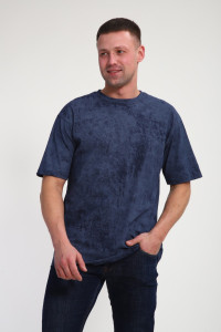 Футболка мужская М438 кулирка (р-ры: 46-60) синий винтаж