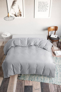 Пододеяльник классический поплин "Серый"