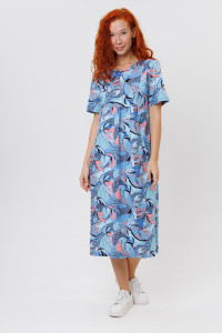 Платье женское №2175/1 кулирка (р-ры: 50-60) голубой