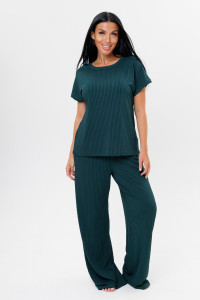 Костюм двойка женский 2217 лапша трикотажная (р-ры: 44-52) зеленый