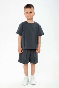 Костюм двойка детский "Стрела" петельчатый футер (р-ры: 104-146) графит